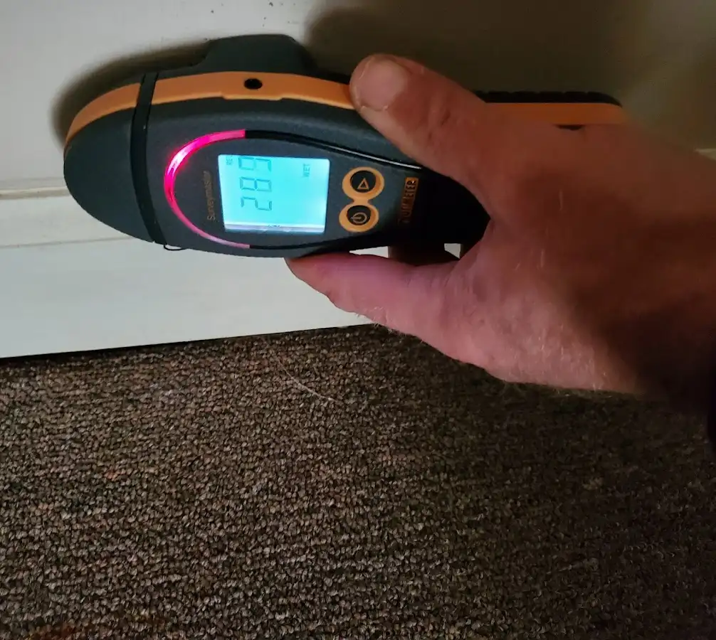 Moisture detection at baseboard during Mold Inspection & Testing in Uwchlan