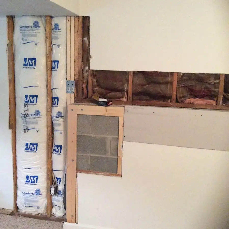 Wall insulation replacement during Basement Flood Cleanup in Uwchlan